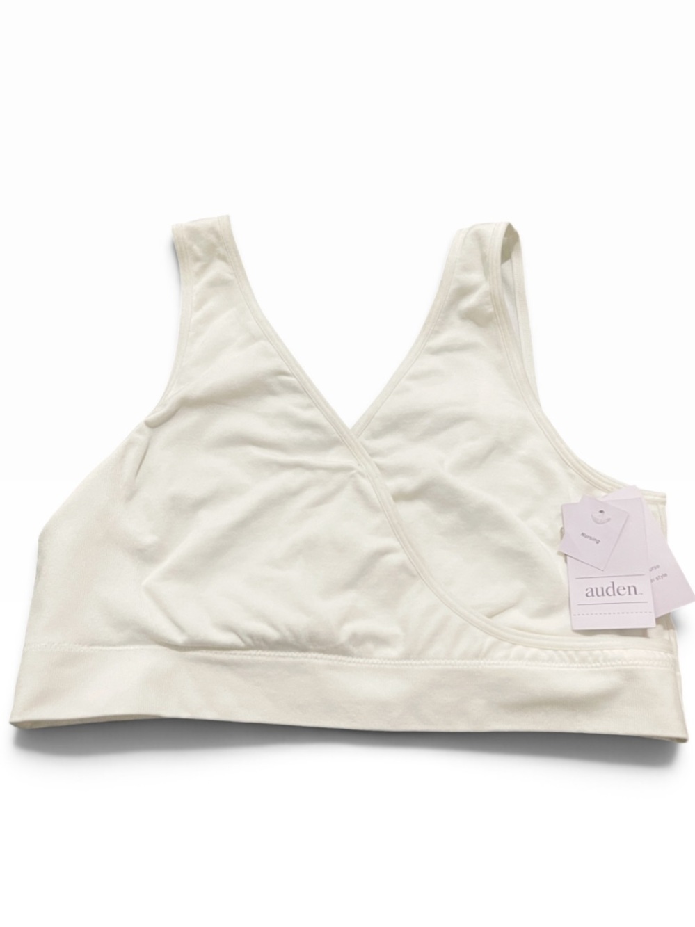 Auden Women's Nursing Unlined V-Neck Bralette White